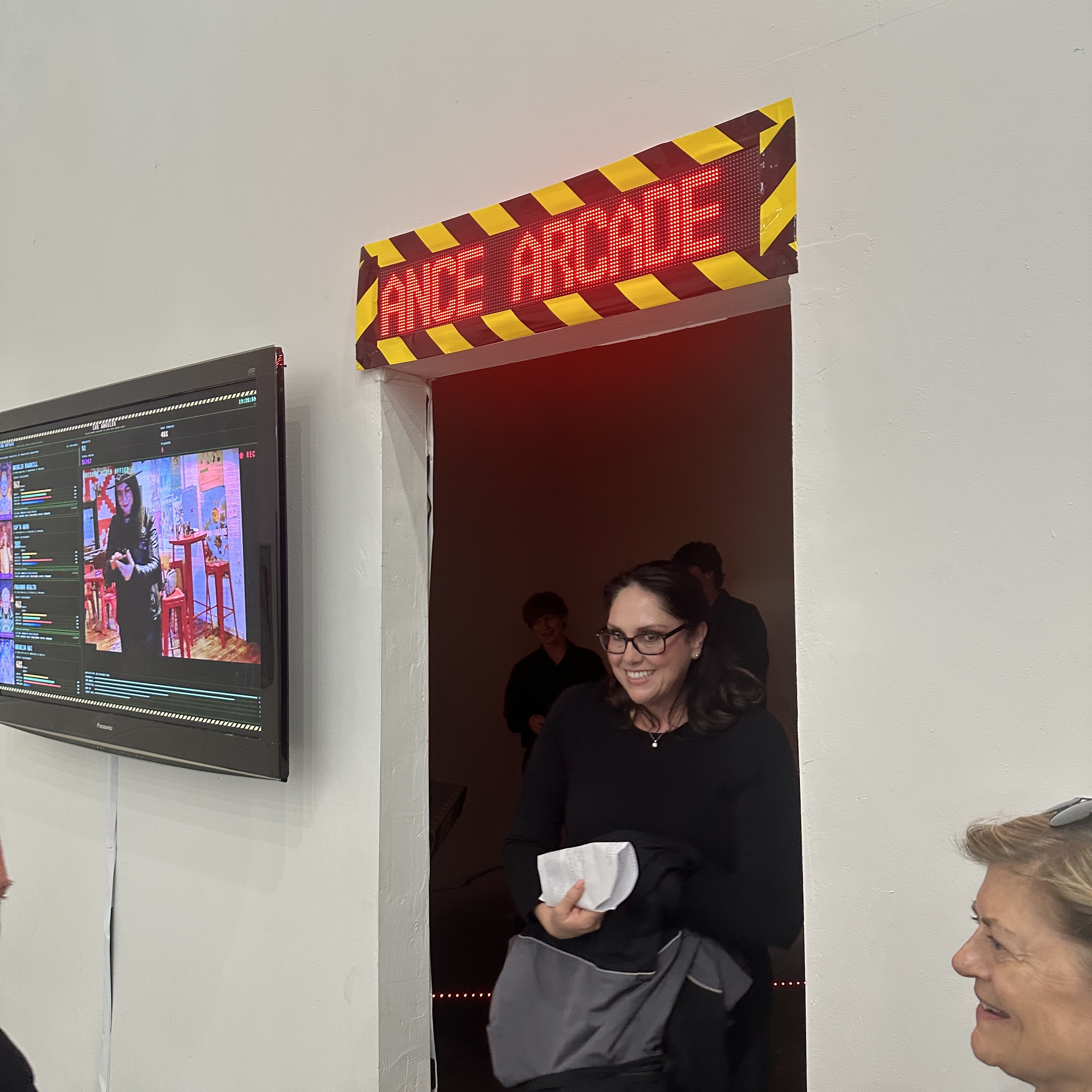 Subject exits the surveillance arcade